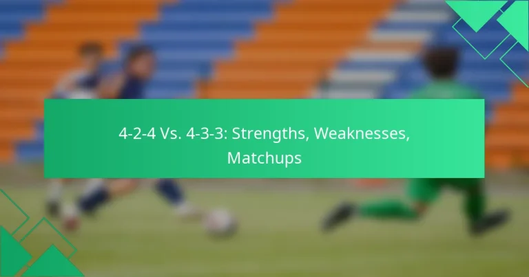 4-2-4 Vs. 4-3-3: Strengths, Weaknesses, Matchups