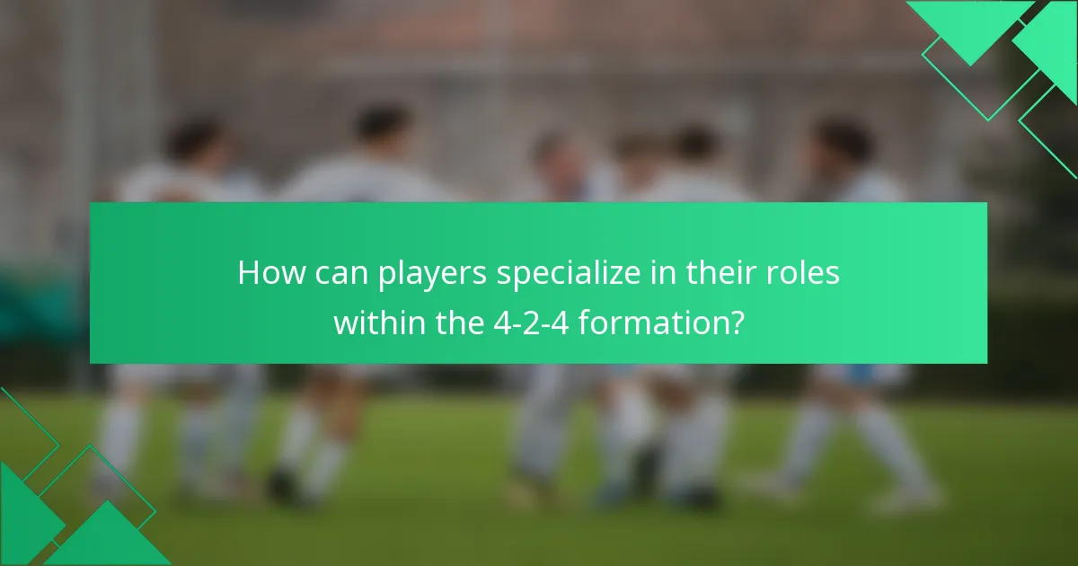 How can players specialize in their roles within the 4-2-4 formation?