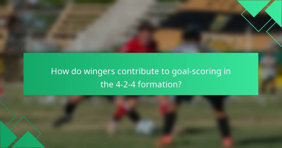 How do wingers contribute to goal-scoring in the 4-2-4 formation?