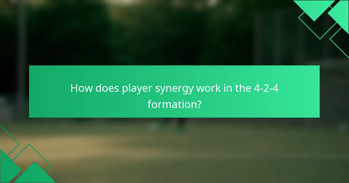 How does player synergy work in the 4-2-4 formation?