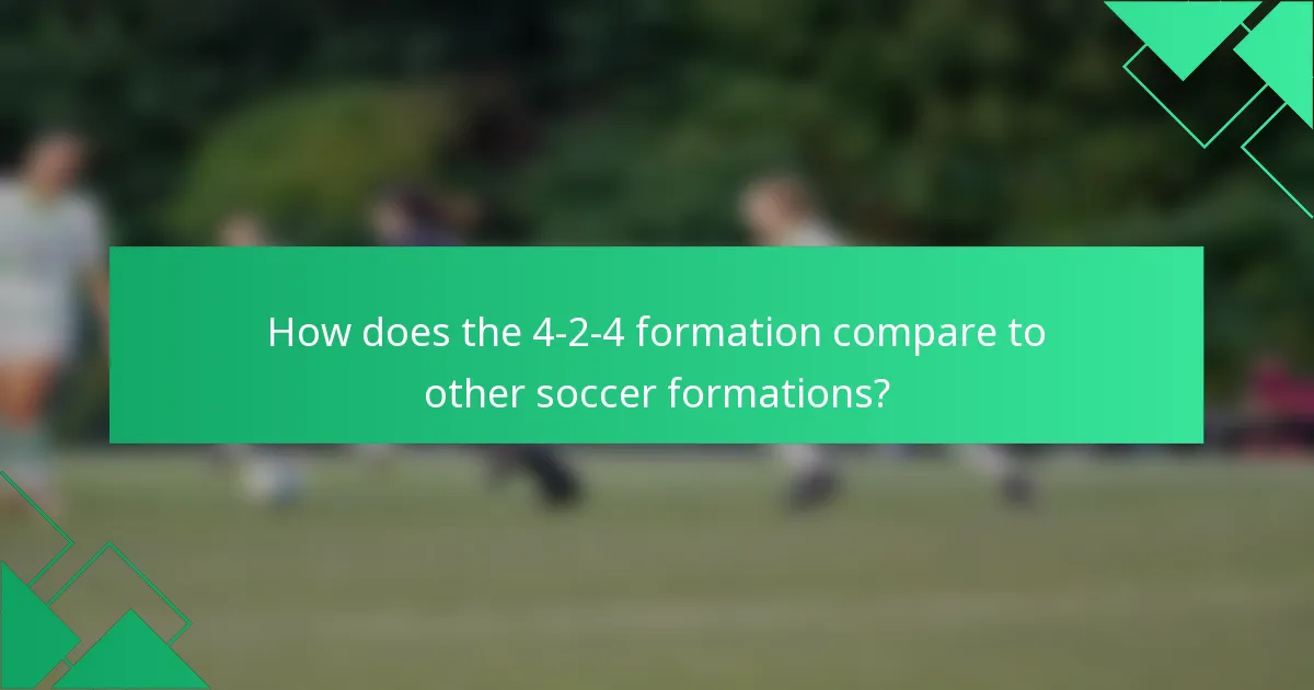 How does the 4-2-4 formation compare to other soccer formations?