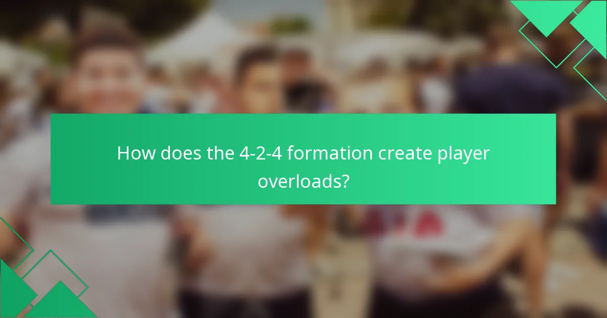How does the 4-2-4 formation create player overloads?