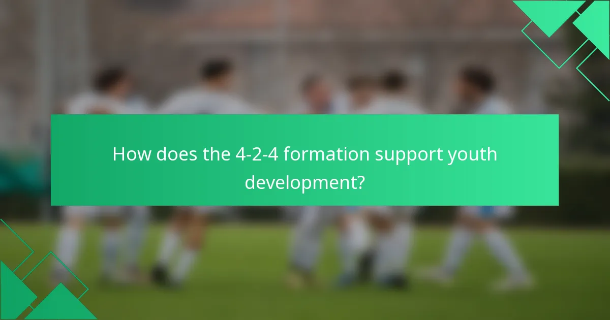How does the 4-2-4 formation support youth development?