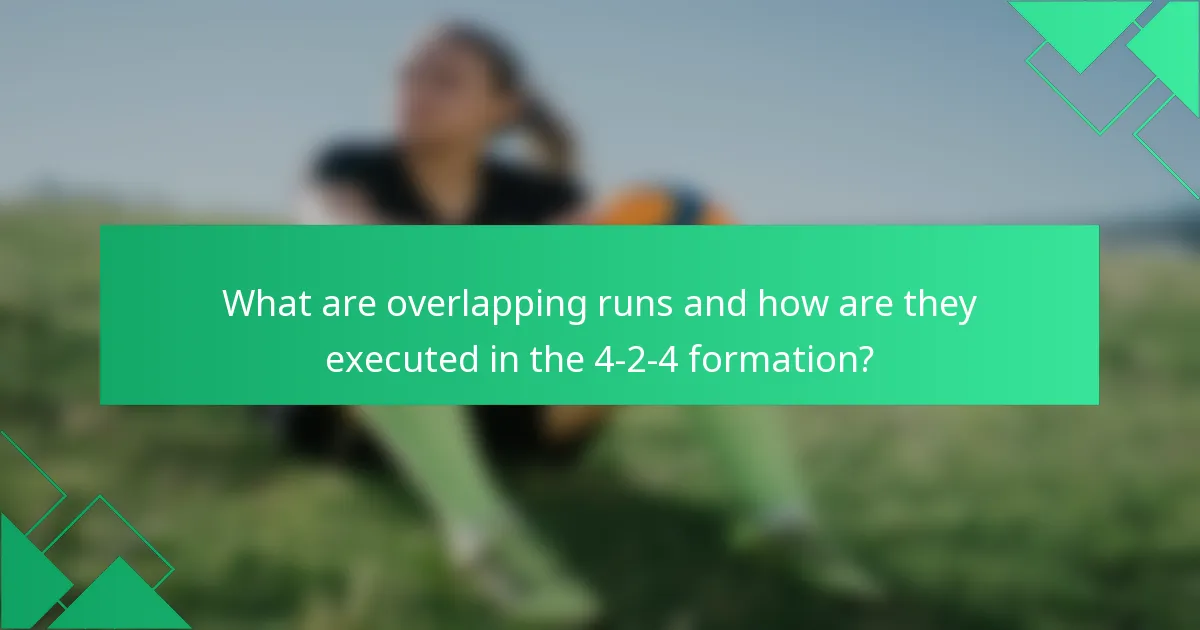 What are overlapping runs and how are they executed in the 4-2-4 formation?