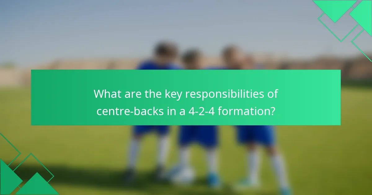 What are the key responsibilities of centre-backs in a 4-2-4 formation?