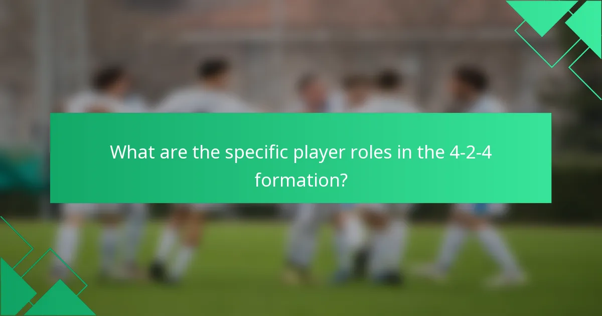 What are the specific player roles in the 4-2-4 formation?