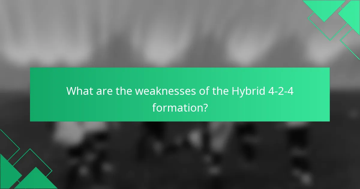 What are the weaknesses of the Hybrid 4-2-4 formation?
