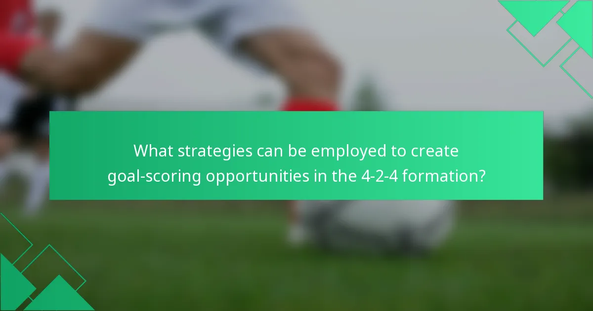 What strategies can be employed to create goal-scoring opportunities in the 4-2-4 formation?