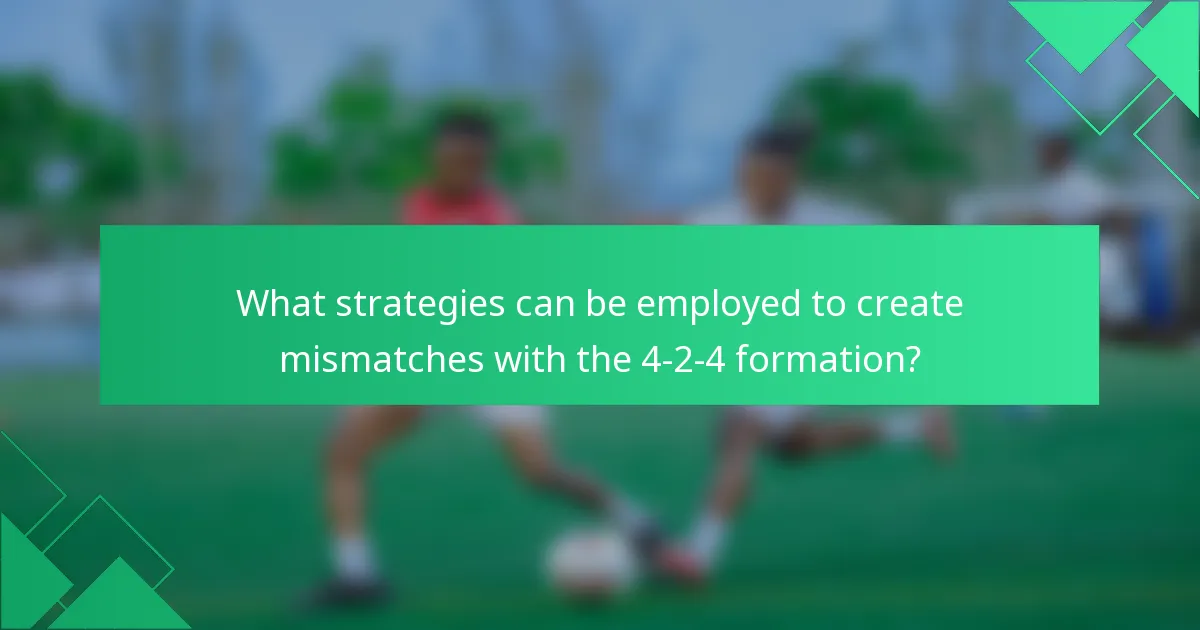 What strategies can be employed to create mismatches with the 4-2-4 formation?