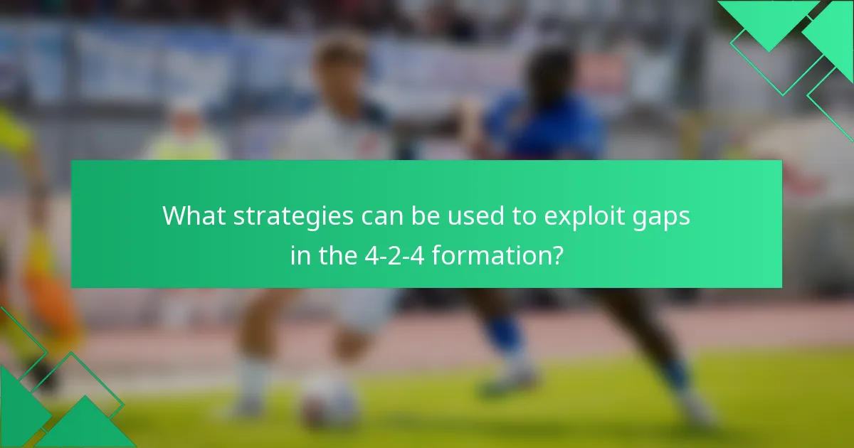 What strategies can be used to exploit gaps in the 4-2-4 formation?